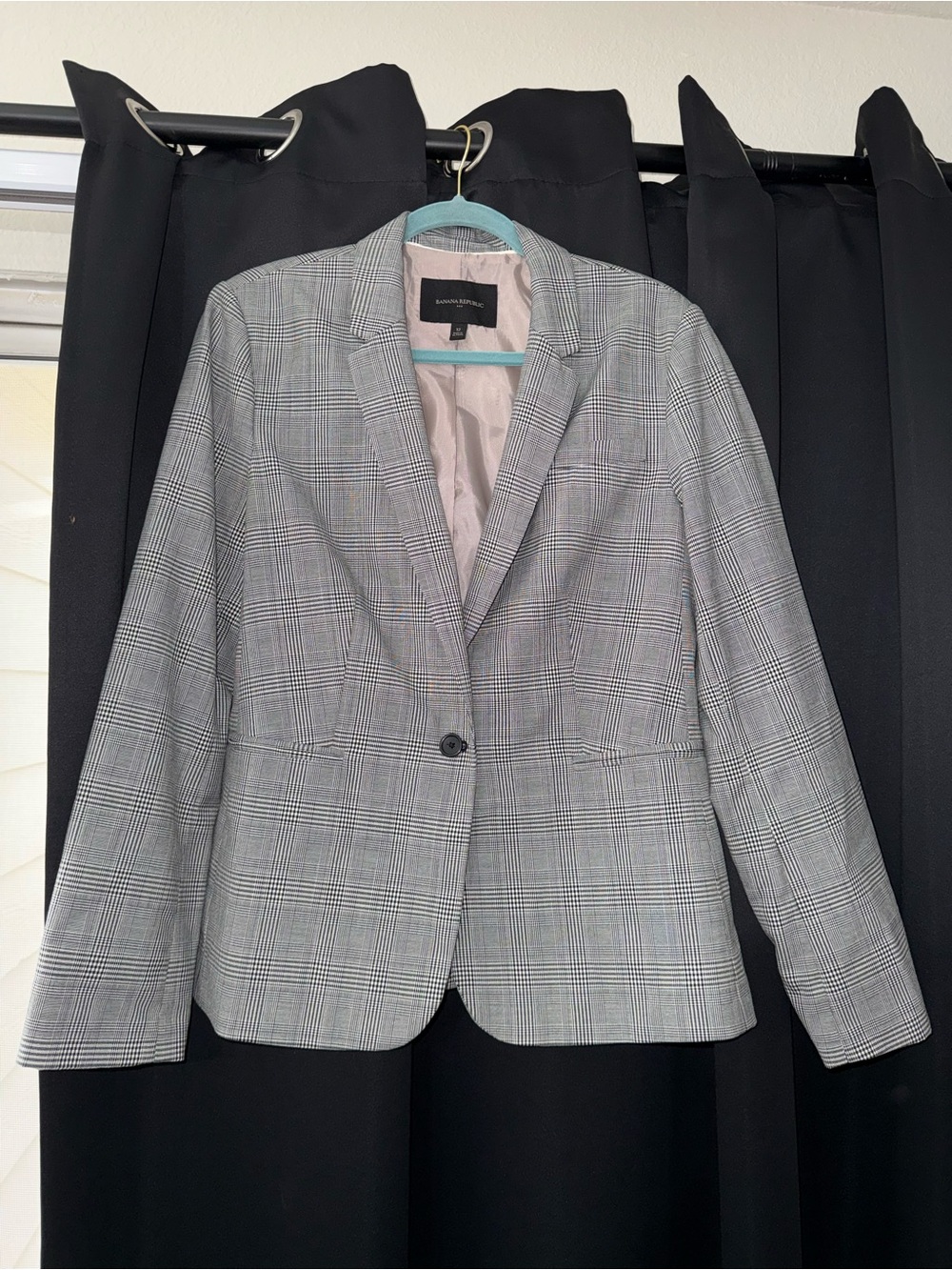 Banana Republic Gray Glen Plaid Blazer